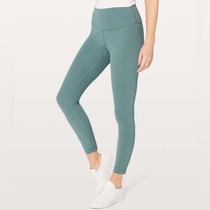 Lululemon Wunder Under Hi-Rise 7/8 Tight Leggings Luxtreme 25" Mystic Green Sz 4